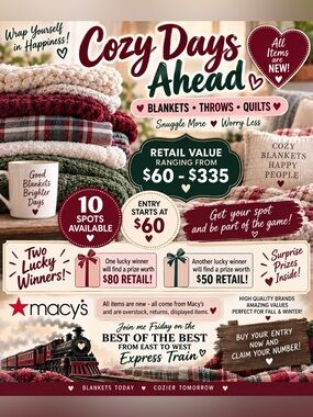 Cozy Days Ahead Mystery Game!  10 spots!